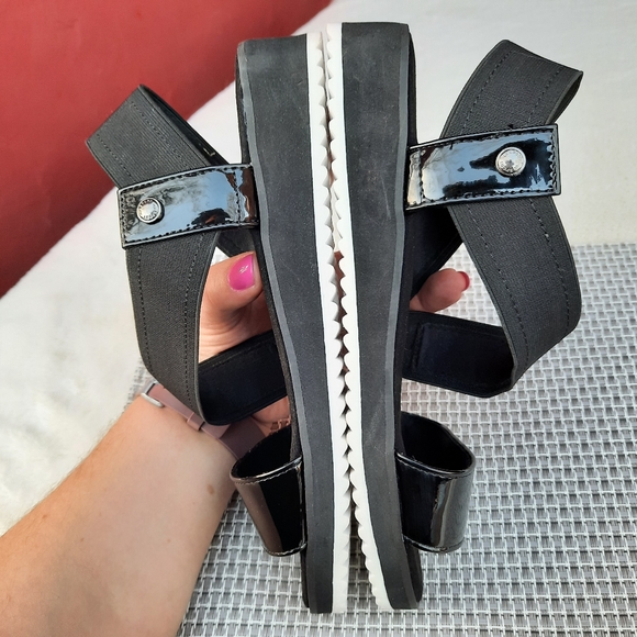 Anne Klein Sport Ankle Strap Comfort Sandals Small Wedge Black 7.5 NEW - Picture 11 of 12